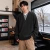Mens V-Neck Knit Sweater Long Sleeve Loose Fit Casual Winter Pullover