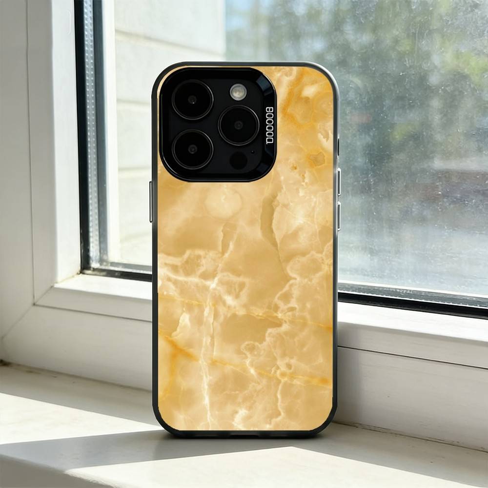B-Black Gold Marble A-Art Phone Case For iPhone 17,16,15,14,13,12,11 Plus,Pro Max,XS,Colored Silver Plated Inside Cover