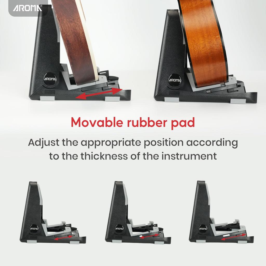Aroma Folding Ukulele Stand for Small Classic Adjustable Holder for and Violins Instruments, A-Frame Construction, Height, Non-Slip Base, Ukuleles,