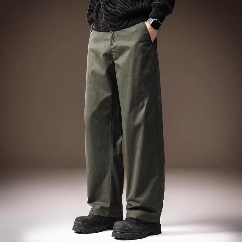 Men s Retro Loose Cotton Straight-Leg Casual Pants 29