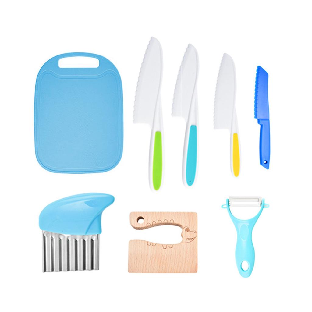 Children's Plastic Knife Cake Knife Fruit Knife Small Cutting Board Kindergarten Vegetable Cutting Knife Cutting Board Bread Dessert Knife Set