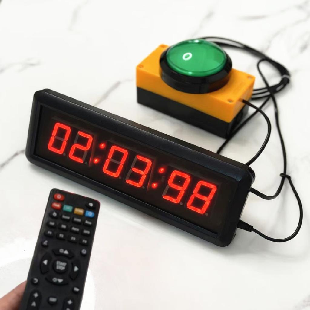 1.5-inch 29cm Button Stopwatch Sports Timer, With Buzzer Led Countdown Clock Button Game School Intelligence Sompetition Timer