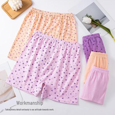 High-Waisted Plus Size Women's Cotton Briefs - Middle-Aged & Elderly, Loose Fit, 5-Point Length, Thin Style Shorts