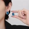 925 Sterling Silver Multi-color Round Crystal Zircon Earrings Anniversary Birthday Wedding Party Gift
