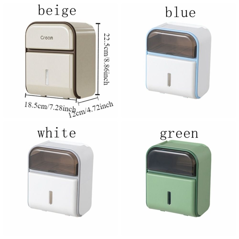 Waterproof Wall-Mounted Tissue Box No-Drill Draw Tissue Box Toilet Paper Holder  Bathroom