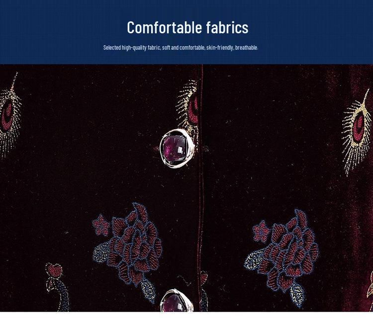 Grandma's Mink Velvet Coat with Fleece Lining, Thickened, for Middle-Aged & Elderly, Fur Collar, Warm Cotton-Padded Jacket.