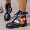 Halloween Printed Women's Boots 2024 New European and American Style Design Workwear Plus Size High Top Women's Boots Sneakers