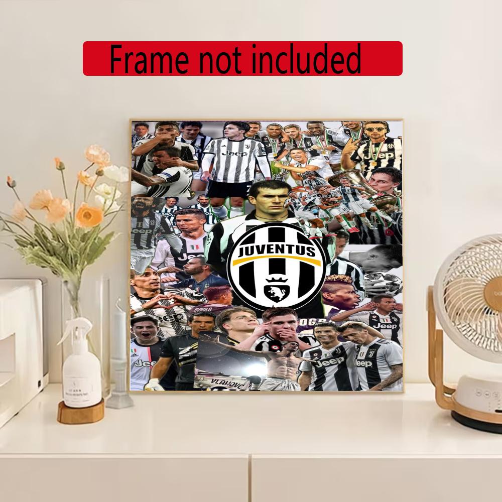 Juventus 5D Diamond Painting Round Diamond Rhinestones Mosaic Diamond Embroidery Wall Paintings Rhinestones Gift Frameless