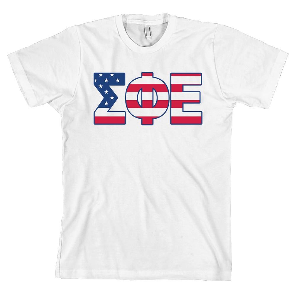 Sigma Phi Epsilon Bella + Canvas Sig Ep USA Letters *ALL SIZES* Unisex T-Shirt M
