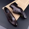 Fashion High Quality Handcraft Mens Leather Shoes Designer Printing Classic Oxfords Men Wedding Dress Shoe Office Wear Increasing
