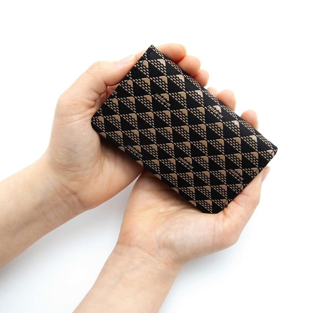 Inden-ya Inden Business Card Case, Takane with Mount Fuji Design, Traditional Craft, Koshu Inden, Deerskin, Lacquer, Original Brand (No. 2804, White)