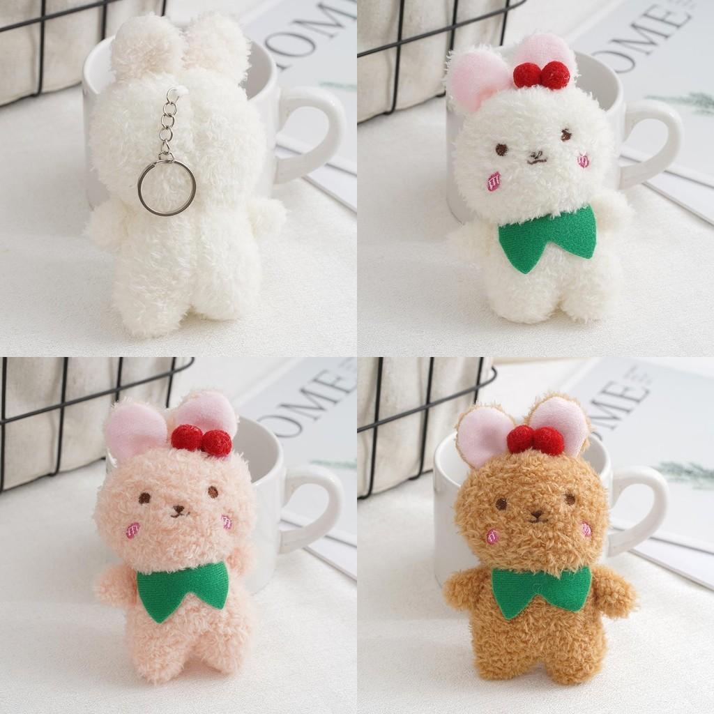 Adorable Cherry Bunny Plush Toy Mini Teddy Bear Bag Charm For Couples And Girls