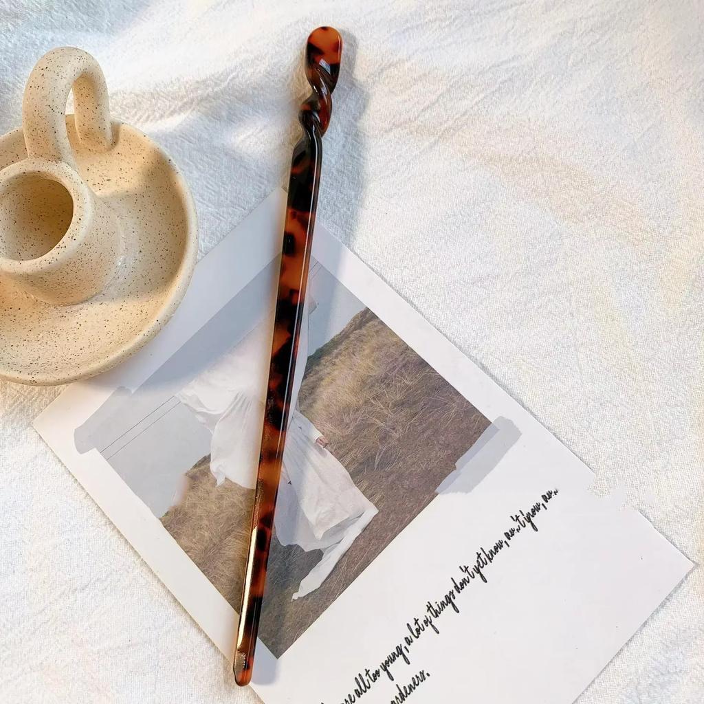 Čínský styl květinový tisk vlasové tyčinky vintage acetátové pryskyřice dámské sponky do vlasů klip pin pokrývky hlavy svatební šperky doplňky