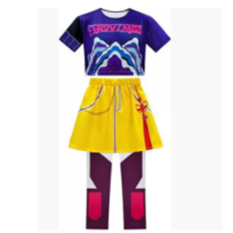 Kpop Demon Mira Huntrix Hunters Kids Clothes Girls Rumi Zoey Mira Cosplay Clothes Elegant Dress Anime Outfit Full Set Halloween