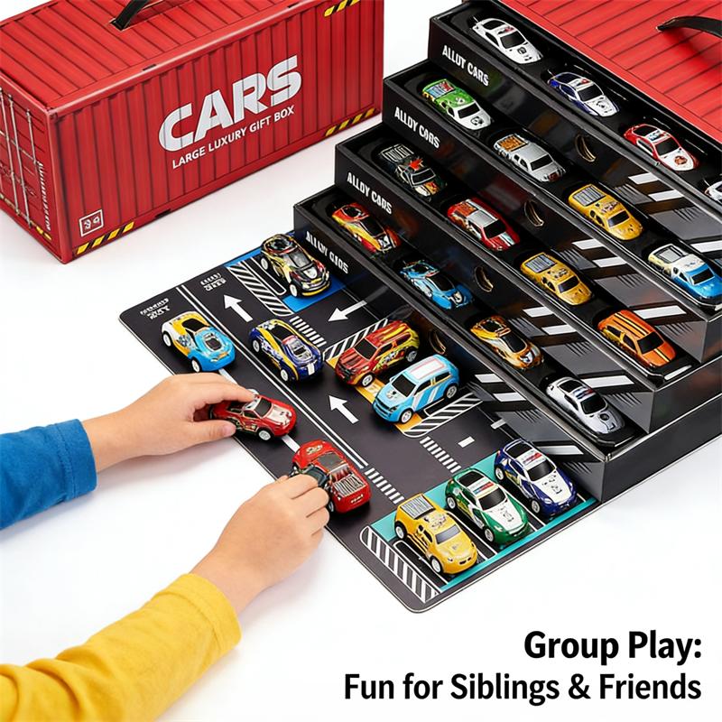 Trendy 48-Pack Alloy Toy Cars: Stylish Gift Box for Kids