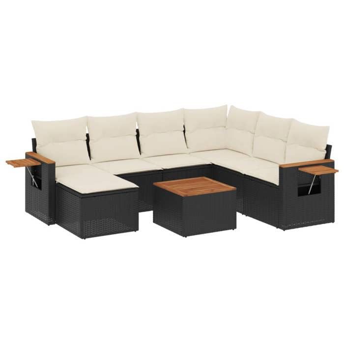 VidaXL Garden Lounge Set with Cushions 8 Pcs, Patio Sofas, Patio Furniture Set, Outdoor Furniture, Black 3259452