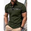 Men's Contrasting Color Patchwork Shirt/Daily Fashion Short Sleeved Top/Chest Wing Print Polo