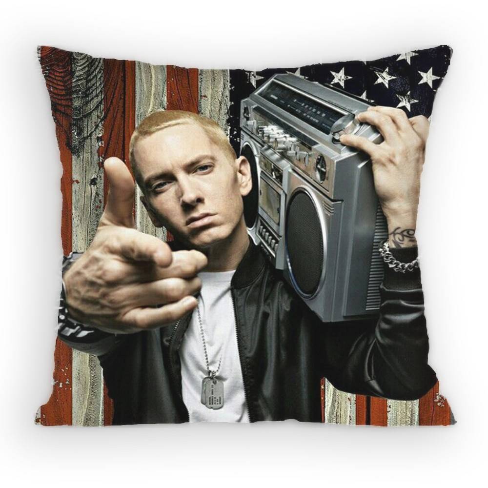 Rapper Singer EEminem Pillow Case Antidustmite Pillowcase Invisible Zipper Silky Short Plush Sofa Cushion Cover