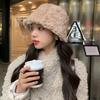 Plush Fisherman Cap Warm Basin Sun Cap Winter Plush Bucket Hat  for Women
