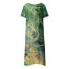 Women's Casual Dresses Printed Dresses Summer Dresses Printed Pleated Round Neck Midi Dresses Basic Classic Outdoor Daily Short Sleeve Loose Dresses