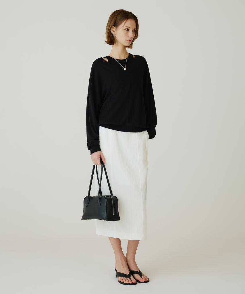 Siyajyu Sitp5274 V-Neck Batwing Comfort T-Shirt_Black