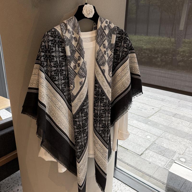 Cotton And Linen Square Scarf Women'S Summer Silk Scarf Star Flower Versatile Scarf Summer Sunscreen Shawl Thin Square Scarf