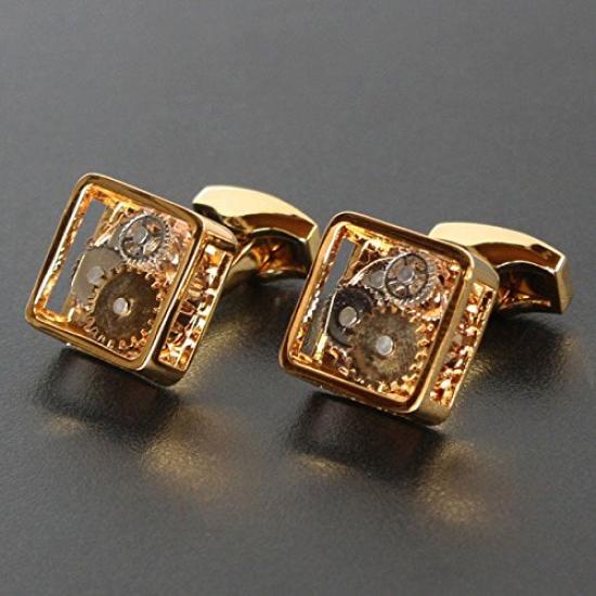 Kamakura Cufflinks Workshop Gold Square Gear Cufflinks Cf1525