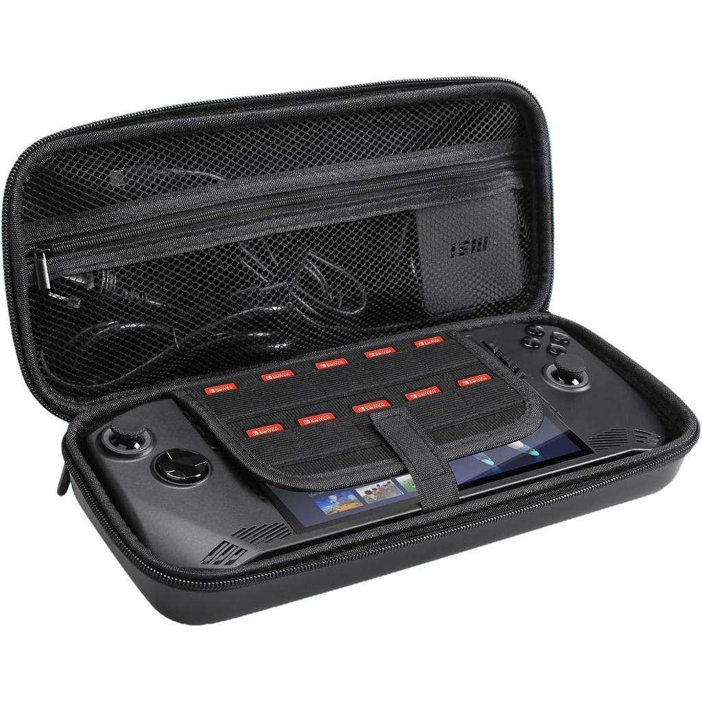 Case for MSI Claw, Travel Carrying Bag Cover for MSI Claw A1M Handheld Gaming, Hard Case with Game Card Slot & Mesh Pocket for MSI Claw Accessories
