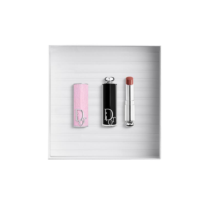 DIOR Lipstick Rose pink printed lipstick shell + lipstick #616NUDE MITZAH maple sugar cinnamon серебряный