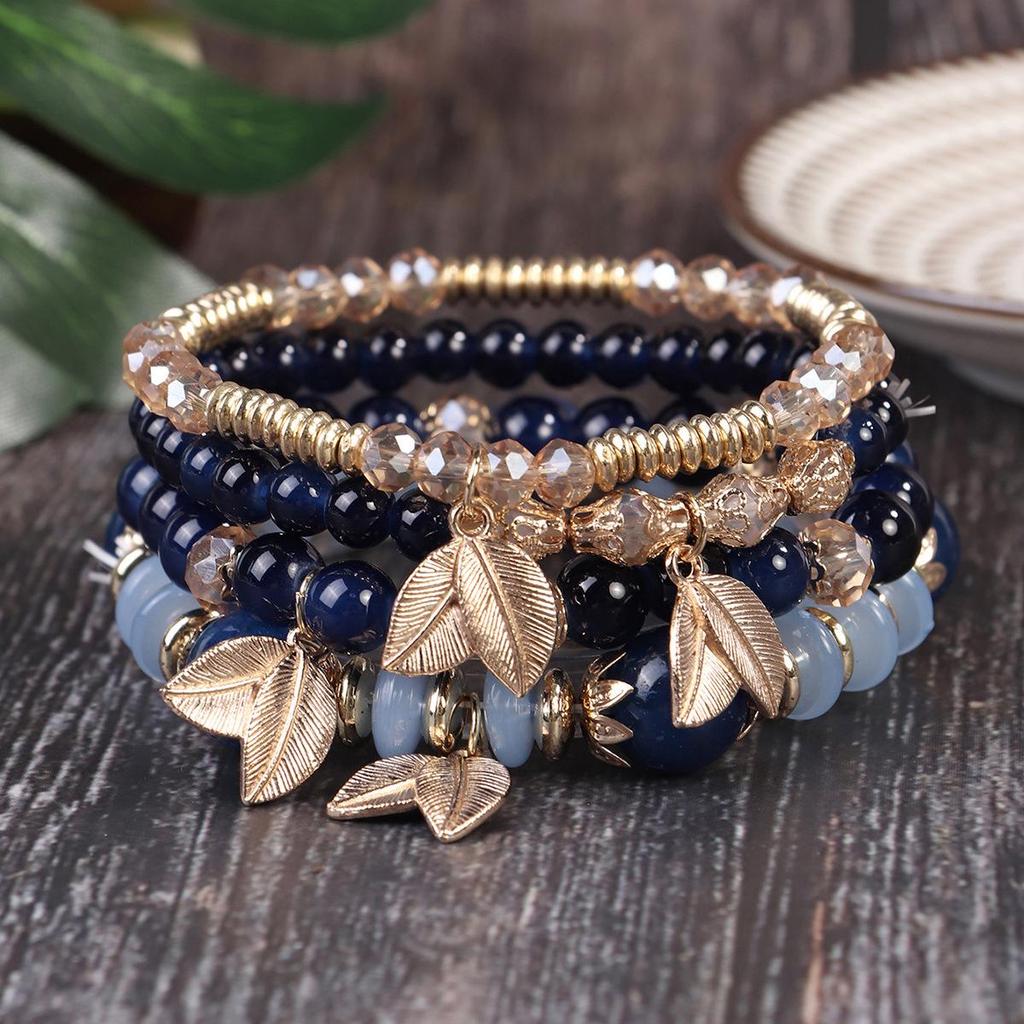 Bohemian Multilayer Beaded Wings Bracelet with Niche Design