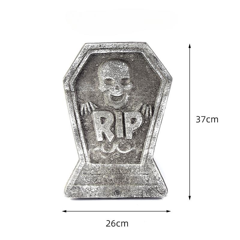 Halloween Decoration Foam Tombstone Haunted House Bar Scenery Environmentally Friendly Skull Tombstone Horror Atmosphere Venue Layout
