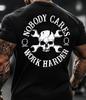 Unisex Neues Frühling Sommer Sportlich Lässig T-Shirt Leicht Und Niemand Kümmert Sich Arbeite Härter Schraubenschlüssel Totenkopf Grafik Sport T-Shirt