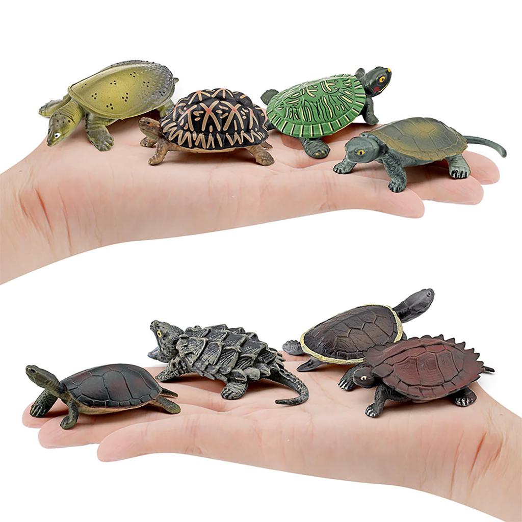 AAGWW 12-Style Animal Model Set, Amphibian Reptile Turtle Decorations, ChristmasNew Year Gift, Kids Toy (Realistic Turtle Model)