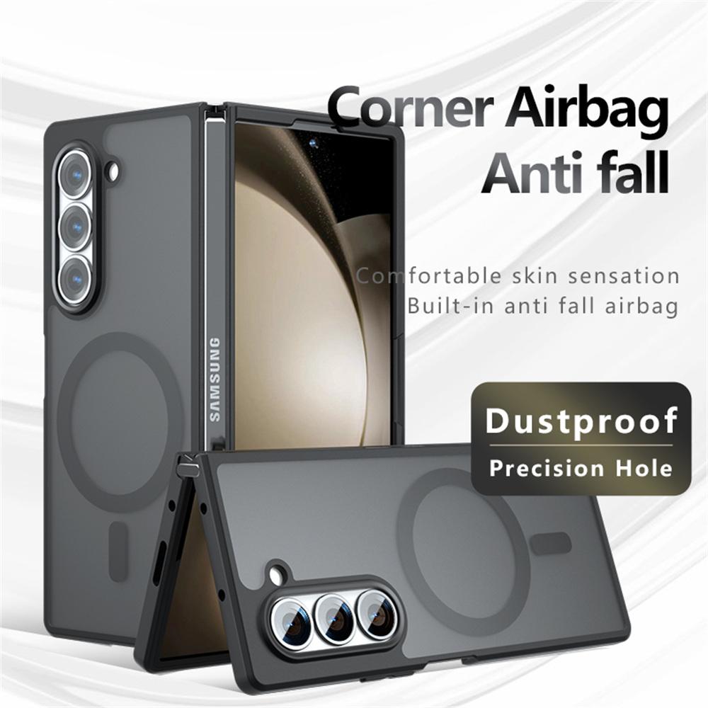 Dla Samsunga Galaxy Z Fold6 5G Etui Magnetyczne TPU+PC Matowe Odporne na Zarysowania Pokrowiec na Telefon