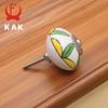 KAK 40mm Hand-painted Ceramic Drawer Knobs Porcelain Pumpkin Cabinet Knobs Cupboard Handles with Base for Kids Furniture Handle
