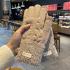 Winter Korean Version of Ins Knitted Wool Gloves for Female Students Riding Thickened Warm Double Layer Touch Screen Gloves