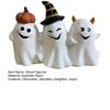 Halloween Ghost Figurine Cute 3 Ghosts Holding Hands Statue Resin Tabletop Ornament for Indoor Bookshelf Windowsill Decor