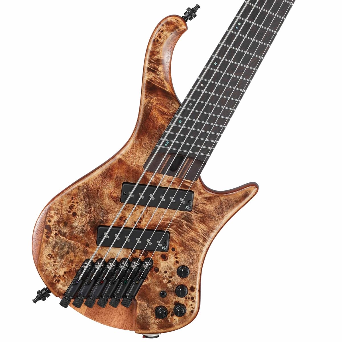 

Ibanez EHB Ergonomic Headless 6 String Multiscale Bass Guitar Antique Brown Stained Draw Gloss -