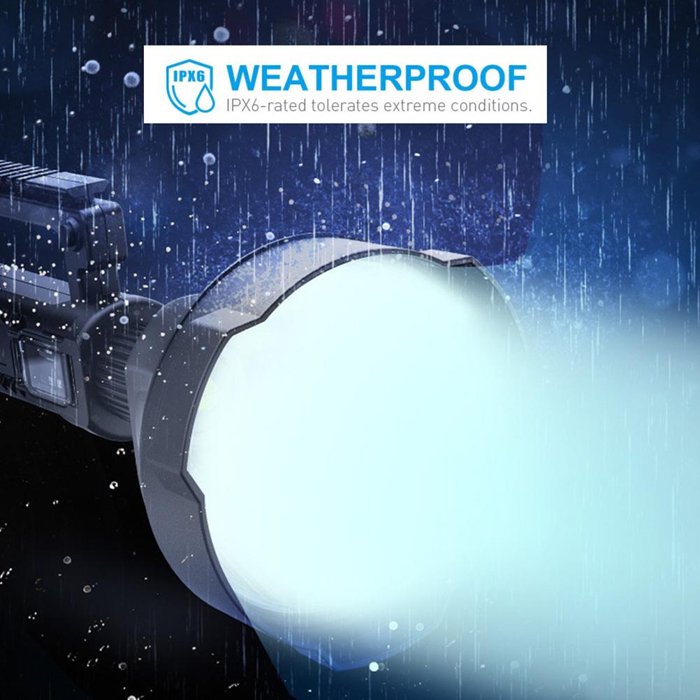 Rechargeable Spotlight Flashlight 4 Modes LED Super Bright Searchlight IPX5 Water Resistant Work Lights for Hiking