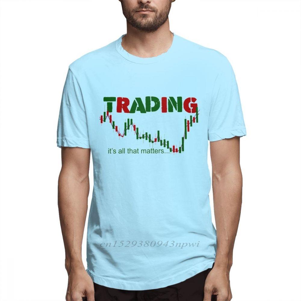 Mens Oneck Share Stock Trading Tee Shirt Investment Forex Stock market Candlestick chart Harajuku T shirt