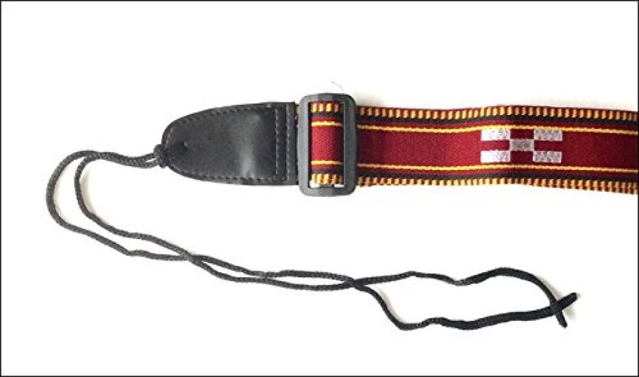 [Yonezu Sanshin Shop] Sanshin Strap, Minsa Pattern, Wine Red