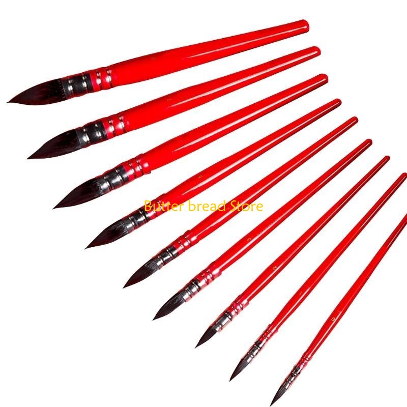 W89C Watercolor Paint Brush Nylon Bristles Paint Brush Fine Detail Paint Brush for Acrylic Gouache Oil Painting Model Drawing
