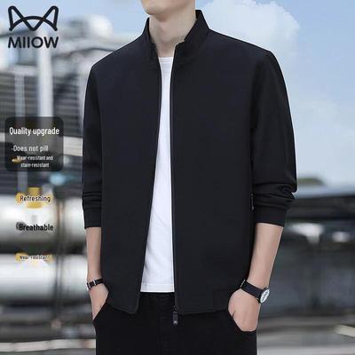 MaoRen Men's Spring Autumn Stand Collar Casual Jacket