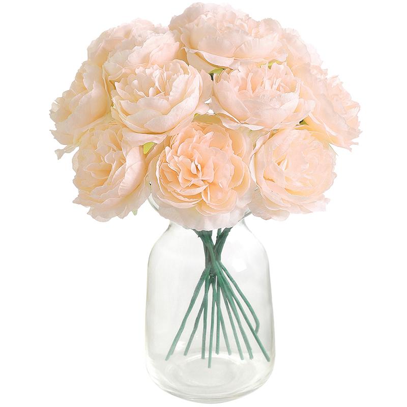 

20СМ 6 Шт Искусственные Шелковые Голубые Пионы Цветы со Стеблями Поддельный Букет Пионов для Украшения Дома Свадьбы Офисных Столов шампанского