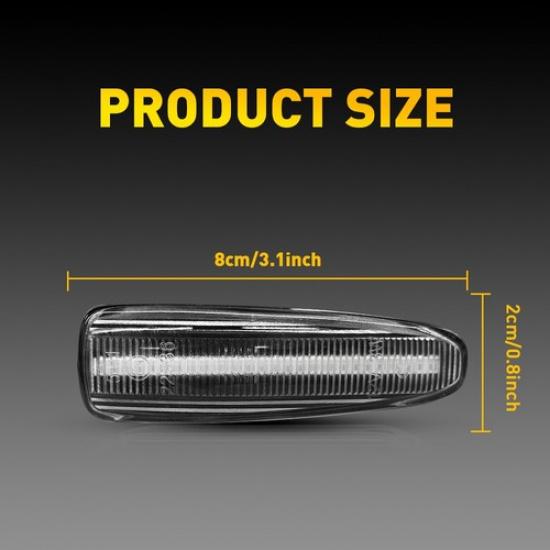 Fit Mitsubishi EVO Lancer X Mirage Clear Lens Amber LED Signal Side Marker Light