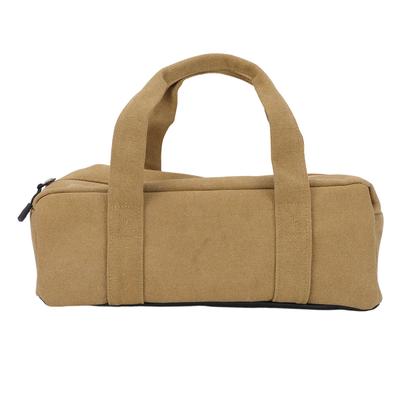 Tent Stake Storage Bag Canvas Portable Handheld Large Capacity Peg Nail Utility Bag for Camping Hiking