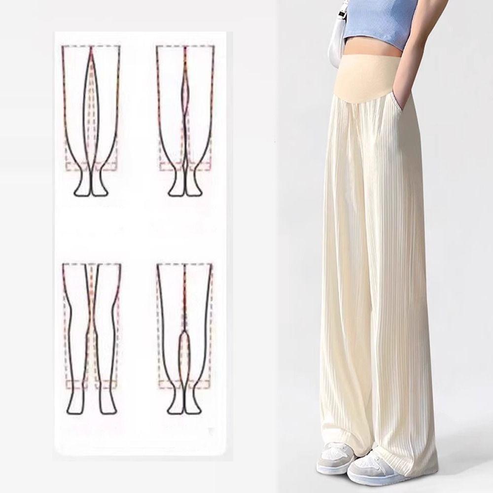 High Waist Straight Leg Pants Loose Wide Leg Pants Woman Fashion Casual Pants Pregnant Female