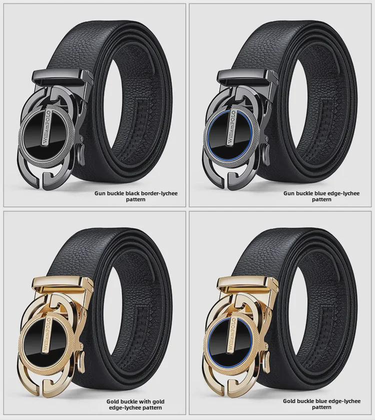 King Paul Men's High-End Genuine Leather Belt - Luxury Fashion Accessory for Young Men