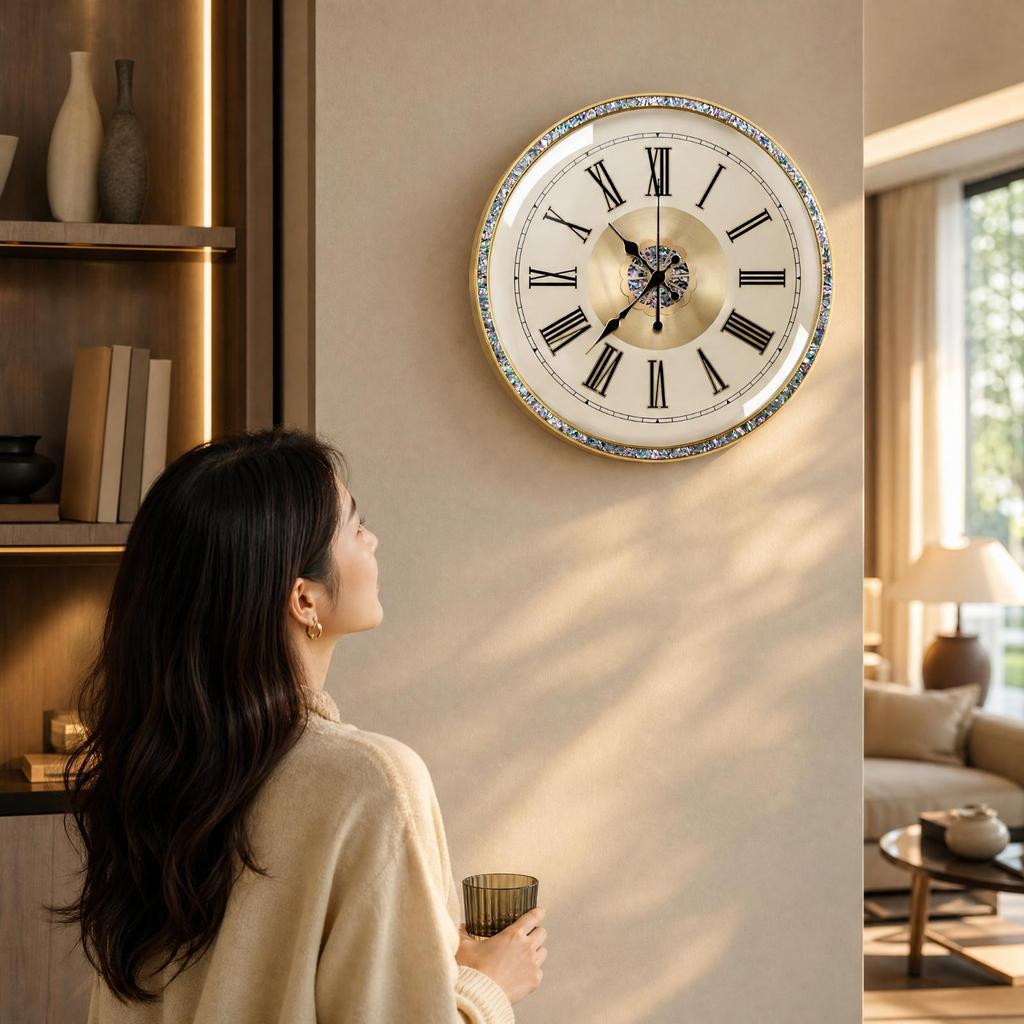 Decorative Wall Clock with Roman Numerals Large for Office, Entryway