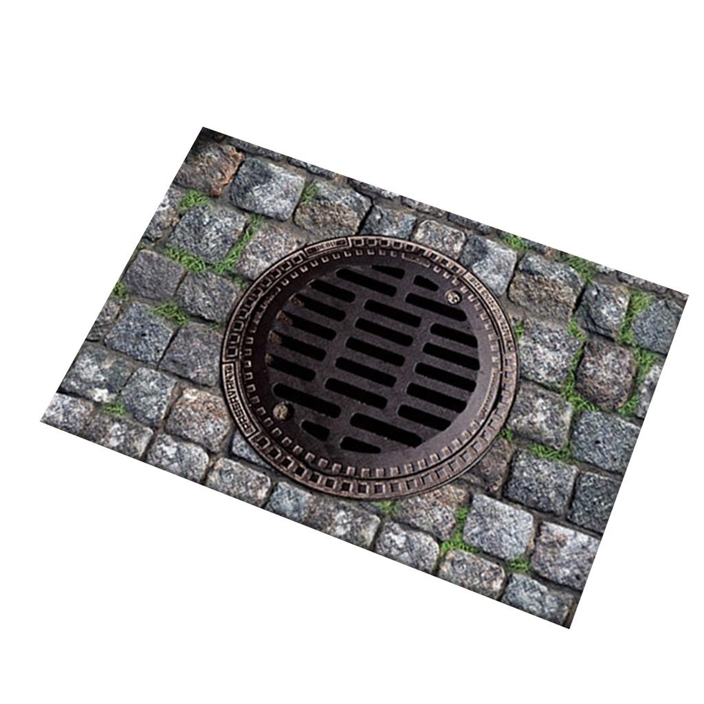 Front Door Mat Indoor Outdoor Entrance, 3D Optical All-Weather Doormat, Optical Rug Ground Crack Rug 3D Rugs, Easy Clean Patio Porch